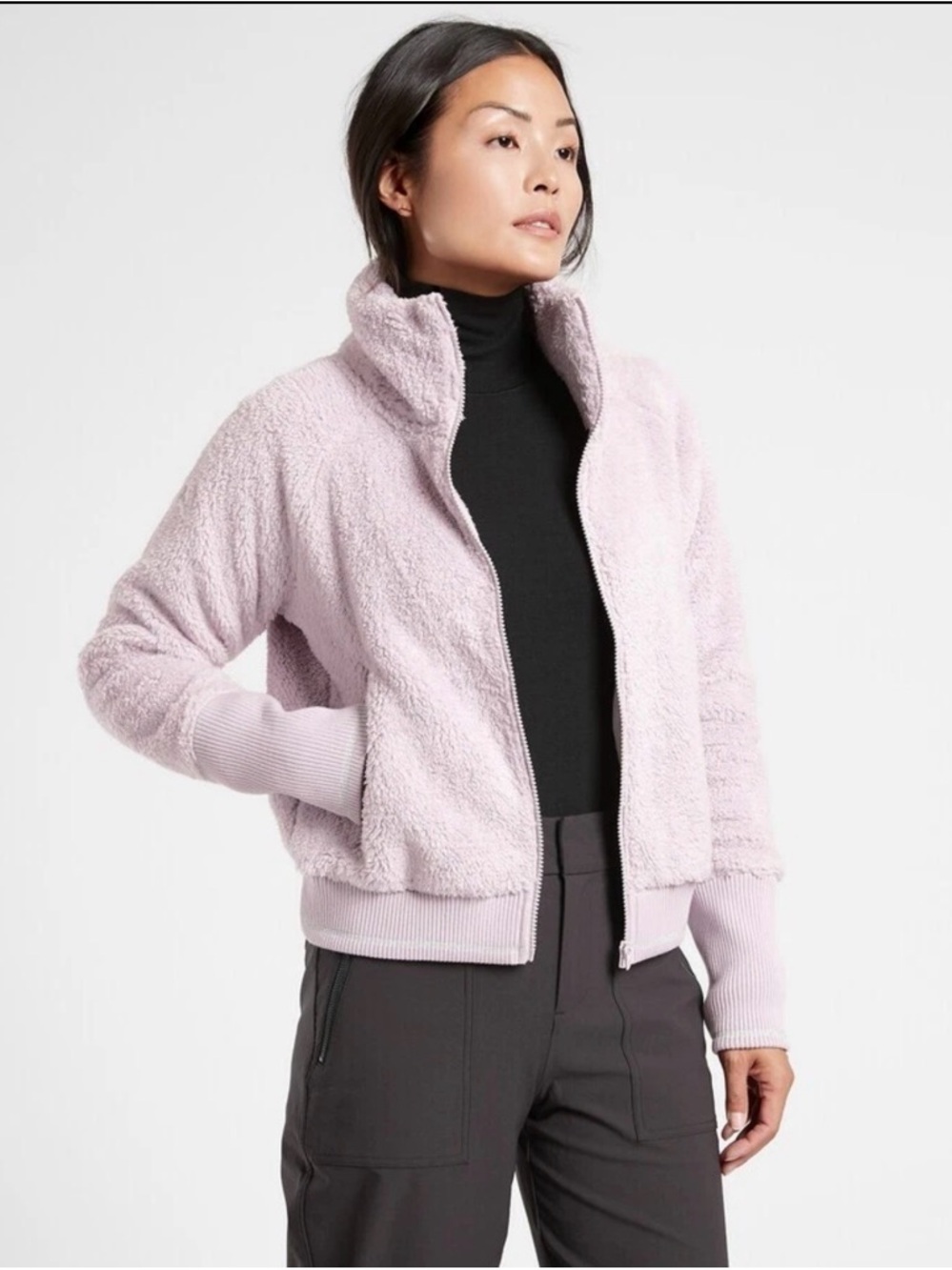 Athleta Lavendar Tugga Sherpa Zip-Up Jacket - Women